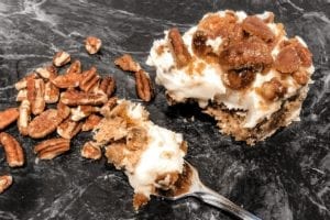 Gluten Free Pumpkin Spice Blondies with Cream Cheese Frosting