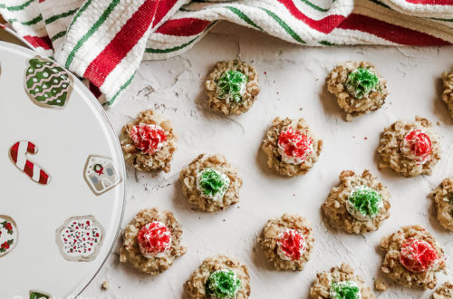 Gluten Free Toasted Walnut Thumbprint Cookies