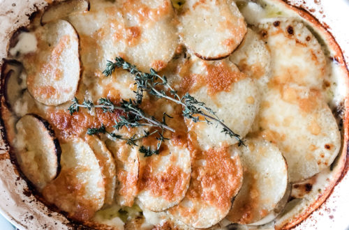Easy White Cheddar Potato Gratin
